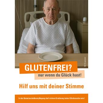 Alter Mann im Krankenhausbett- vor ihm ein leerer Teller