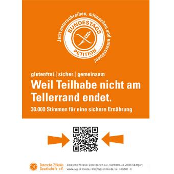 Logo der Petition und der satz: Weil Teilaheb nicht am Tellerrand endet - 30000 Stimmen für eine sichere Ernährung