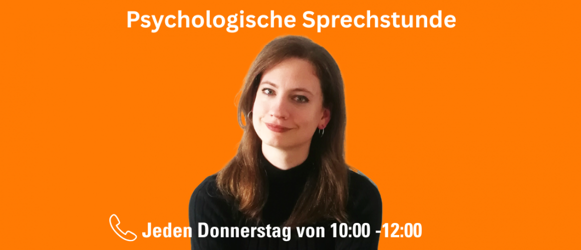 Bild unserer Psychologin Kerstin Imming vor orangenem Hintergrund