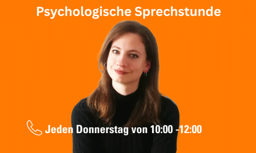 Bild unserer Psychologin Kerstin Imming vor orangenem Hintergrund